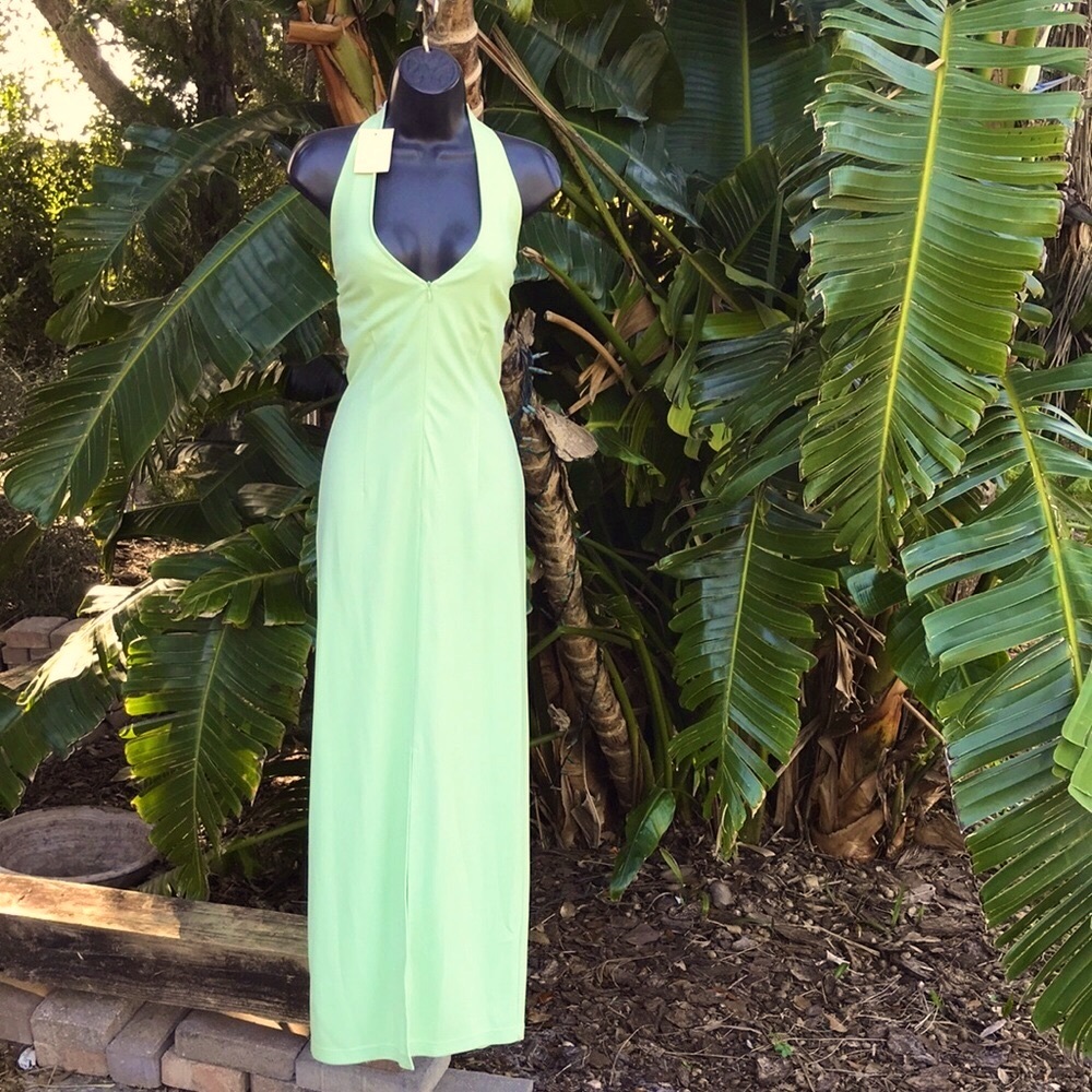 Newport news Halter column maxi dress with built-in bra